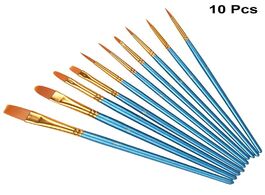 Foto van Huis inrichting 10pcs nylon paint brushes set painting brush short rod oil acrylic watercolor pen hi