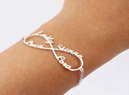 Foto van Sieraden stainless steel infinity name bracelet femme silver color custom jewelry personalized heart