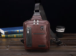 Foto van Tassen fashion men chest bag casual messenger bags for pu leather s travel sling shoulder brown cros