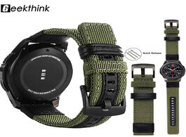 Foto van Horloge strap for samsung galaxy watch 3 46mm band gear s3 frontier classic nylon 22mm 20mm watchwov