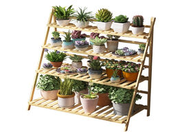 Foto van Meubels household bamboowooden multi layer plant stand foldable shelf rack balcony simple indoor cof