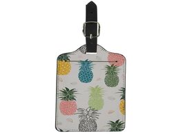 Foto van Tassen whereisart new suitcase id addres holder portable label colorful pineapple leaves print lugga