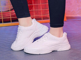 Foto van Schoenen 2020 spring fashion women casual shoes leather platform sport woman sneakers ladies white t
