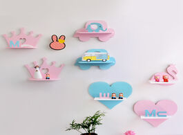 Foto van Huis inrichting nordic style children kids room wall decoration rack pink crown car flamingo wooden 