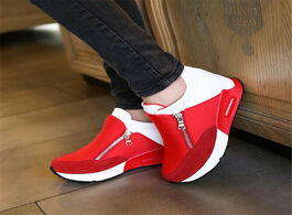 Foto van Schoenen new women casual shoes height increasing zipper breathable walking flats trainers autumn pl