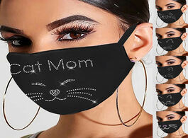 Foto van Beveiliging en bescherming reusable face mask fashion drill diamond cat mouth cover washable protect