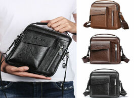 Foto van Tassen crossbody bags men zipper solid leather briefcase business shoulder chest bag usb with hole b
