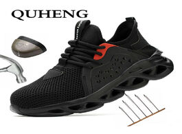Foto van Schoenen quheng boots male autumn construction work shoes steel toe indestructible safety sneakers m