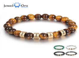 Foto van Sieraden personalized name engraving men bracelet customized lava tiger eye stone beads bracelets ha