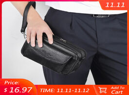 Foto van Tassen genuine leather men s clutch bags for hand bag male long money wallets mobile phone pouch man