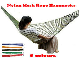 Foto van Meubels 40 outdoor camping portable hammocks comfortable hanging nylon mesh rope garden swing