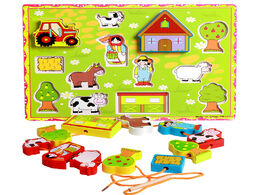 Foto van Speelgoed 2020 new farm puzzle beads threading montessori educational wooden toys for children brinq