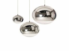 Foto van Lampen verlichting modern pendant lights silver mirror ball lamp globe glass led living room bedroom