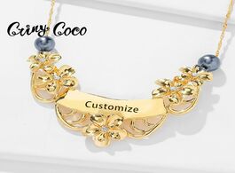 Foto van Sieraden cring coco personalized custom name necklace pendant fashion hawaiian plumeria flower penda