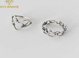Foto van Sieraden xiyanike 925 sterling silver trendy rings for women couples vintage weaving hollow geometri
