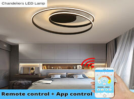 Foto van Lampen verlichting modern chandeliers led lamp for living room bedroom study white black color surfa