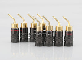 Foto van Elektronica 8pcs audiocrast 2mm banana plug gold plated speaker cable pin angel wire screws lock con