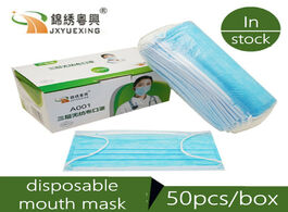 Foto van Beveiliging en bescherming 50pcs mouth mask disposable 3 layer filter for dust mist pm2.5 with non w