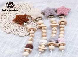 Foto van Baby peuter benodigdheden let s make 1pc holder for nipples lambs wool silicone beads wooden teether