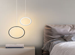 Foto van Lampen verlichting ring pendant light minimalist creative personality bedroom bedside led lights lon