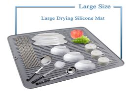 Foto van Huis inrichting large silicone placemat dish drying mat kitchen draining table drain sink non slip p