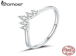 Foto van Sieraden bamoer 925 sterling silver crown ring finger rings for women vintage retro stackable band f