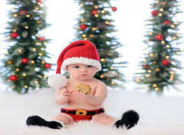 Foto van Baby peuter benodigdheden newborn cute crochet knit christmas hat photography prop santa claus brief
