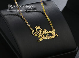 Foto van Sieraden raexrage personalized couple crown name necklaces stainless steel butterfly pendants choker