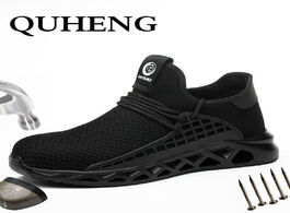 Foto van Schoenen quheng air mesh work safety boots men construction comfort non slip deodorant all season an