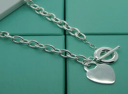 Foto van Sieraden 925 sterling silver 18 inch chain heart pendant for women wedding engagement jewelry gift