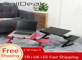 Foto van Meubels portable aluminum laptop desk ergonomic computer adjustable tv bed lapdesk tray pc table sta