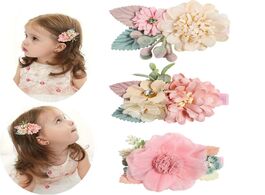 Foto van Baby peuter benodigdheden 3pcs set newborn pearl artific flower hairpins for girls toddler handmade 