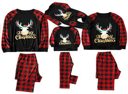 Foto van Baby peuter benodigdheden christmas family pajamas set fashion look printing round neck matching kid
