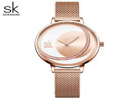 Foto van Horloge shengke crystal lady watches luxury brand women dress watch original design quartz wrist cre