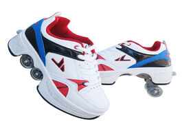 Foto van Sport en spel hot shoes casual sneakers walk skates deform wheel for adult men women unisex couple c