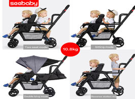Foto van Baby peuter benodigdheden seebaby lightweight twin stroller newborn carriage can sit and lie double 