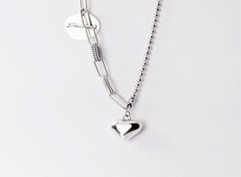 Foto van Sieraden sole memory round tag smooth shiny heart pendant 925 sterling silver clavicle chain female 