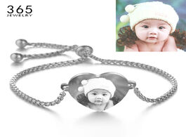 Foto van Sieraden personalized stainless steel engrave photo name bracelet women child customized adjustable 