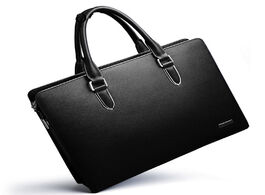 Foto van Tassen classic men s business briefcase laptop document case fashion attache messenger bag tote larg