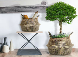 Foto van Huis inrichting foldable handmade rattan woven flower basket natural seagrass clothing storage home 