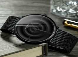 Foto van Horloge casual quartz watches for men simple black blue white luxury leather strap mechanical watch 