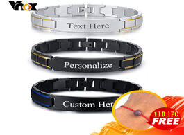 Foto van Sieraden vnox stylish 12mm width men s bracelet free personalized custom id tag stainless steel watc