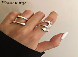Foto van Sieraden foxanry minimalist 925 sterling silver rings for women fashion creative hollow irregular ge