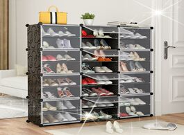 Foto van Meubels 8 level 24 grid shoes box transparent drawer case plastic shoe boxes stackable organizer sho