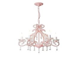 Foto van Lampen verlichting princess room chandelier children s bedroom girl pink crystal lamp