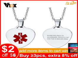 Foto van Sieraden vnox custom engrave heart shape medical alert id pendant necklaces for women 20 inches chai