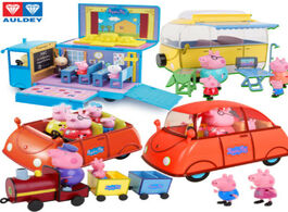 Foto van Speelgoed peppa pig george toys car school busaction deluxe house figure anime for children cartoon 