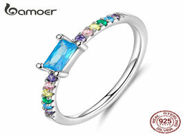 Foto van Sieraden bamoer statement finger rings cubic zirconia stone wedding engagement silver 925 jewelry bi