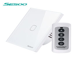 Foto van Elektrisch installatiemateriaal sesoo remote control touch sensor wall light switch 1 2 3 gang way l