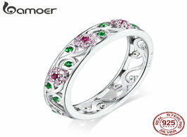 Foto van Sieraden bamoer genuine 925 sterling silver secret garden finger rings for women wedding band engage